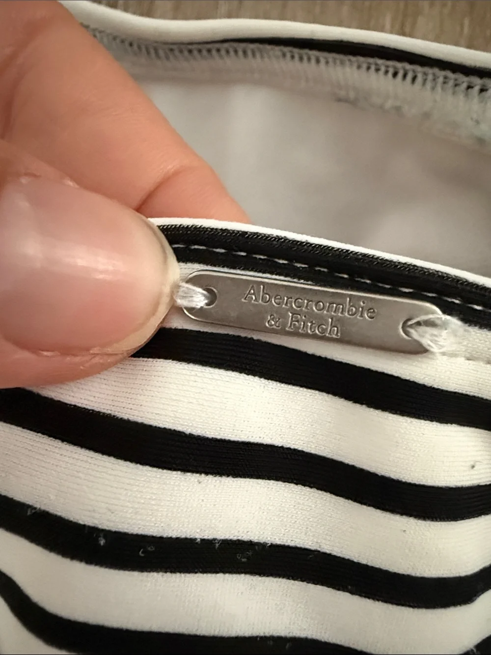 Abercrombie & Fitch Black Floral and White Striped Cutout One-Piece